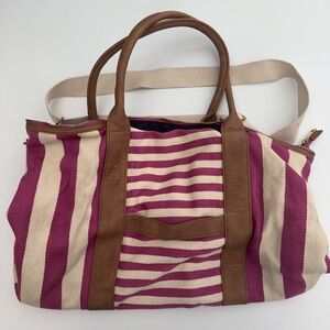 Merona- Striped Pink and Tan large bag